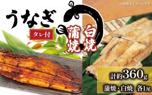 うなぎ 白焼・蒲焼 セット 180g × 2尾 計約360g タレ付 冷凍 ( グルメ うなぎ 鰻 新鮮 たれ  土曜 丑の日 真空パック おすすめ 滋賀県 竜王 送料無料 )