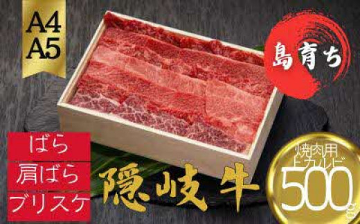 【隠岐牛 上カルビ 焼肉用500g】島生まれ島育ちのブランド黒毛和牛 黒毛和牛 牛肉 肉 A4 A5 ブランド牛 焼肉 ロース 上赤身 母の日 父の日 バーベキュー ギフト 冷凍