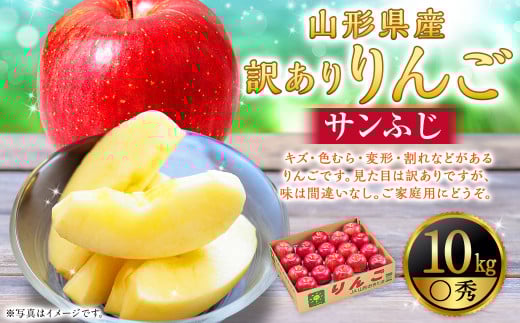 【訳あり】りんご(サンふじ・〇秀) 10kg 山形県産 フルーツ 果物 林檎 リンゴ りんご サンふじ 家庭用 規格外 【2025年11月下旬-12月上旬発送予定】