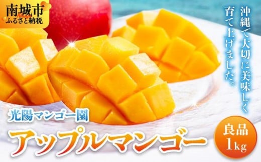 <先行予約・数量限定>アップルマンゴー 良品(1kg)|マンゴー 限定 良品 沖縄県 南城市 1kg 冷蔵 予約 先行受付 アップルマンゴー 送料無料 KM003