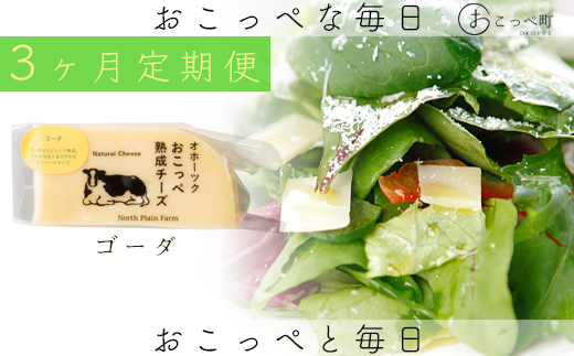 ☆有機JAS認証☆おこっぺ有機ゴーダチーズ80g×3個 3ヶ月定期便