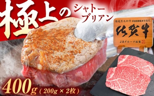 佐賀牛 ヒレ シャトーブリアン 400g（200g×2枚） /MKミート武雄 [UEM012] 牛肉 肉 和牛 国産 国産牛肉 牛肉 肉 にく ぎゅうにく ステーキ ヒレ ヒレステーキ シャトーブリアン しゃとーぶりあん ひれ すてーき 高級牛肉 希少部位 冷凍牛肉