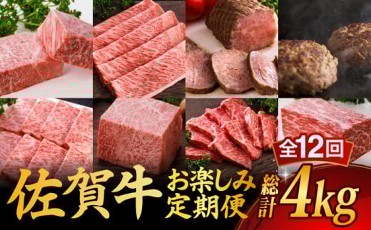 【全12回 定期便】佐賀牛 食べ比べ 定期便 約2人前 総計4kg /焼肉どすこい [UCC002] 佐賀牛 定期便 赤身 A5 霜降り 食べ比べ 定期便 最高級 牛肉 肉 ステーキ スライス 国産 食べ比べ 佐賀県 武雄市 お肉
