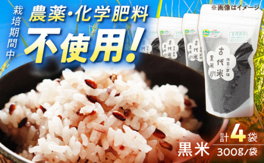 【自然農法で育てたやさしい甘み】古代米 黒米 1.2kg（300g×4袋）/永尾 忠則 [UAS010] 雑穀 雑穀米 米 お米