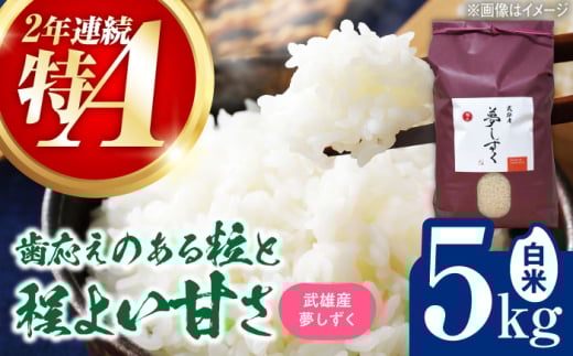 【特A評価獲得】令和7年産 新米 武雄市産 夢しずく 5kg /株式会社 y's company（utsu和ya） [UDX019]
