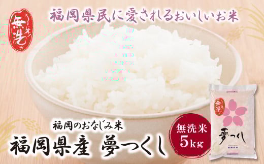 W17-13 【新米】令和7年産 福岡の人気銘柄!!無洗米 福岡県産・夢つくし5kg お米 米 こめ コメ ブランド米 白米 人気 おすすめ 無洗米 ゆめつくし 福岡県産米 食料品 福岡県