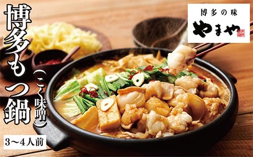 W82-57 やまや 博多もつ鍋(こく味噌味)3～4人前 ★レビューキャンペーン開催★