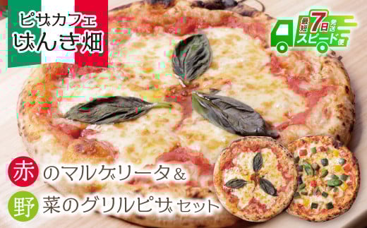 W24-07 【7営業日以内発送】 本格窯焼き! げんき畑 ピザ 2枚セット<赤のマルゲリータ&野菜グリルピザ> ピザ 冷凍ピザ ピザ 冷凍 窯焼き ピザ 人気 ピザ おすすめ ピザ 食べ比べ ピザ ピザセット マルゲリータ ピザ グリルピザ スピード発送
