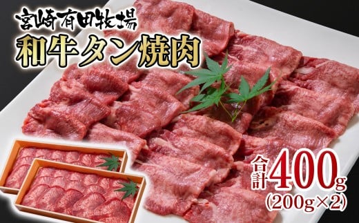 【個数限定】黒毛和牛 薄切り牛タン400g （200g×2）小分け 焼肉  牛肉  鉄板焼肉 焼きしゃぶ  国産牛タン＜2-17＞有田牧場