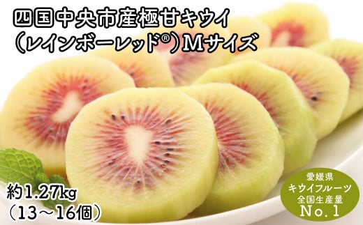 <10月下旬以降発送>【ぽぽ農園】レインボーレッドキウイ(四国中央市産レインボーレッド) M サイズ 約1.27kg(13個~16個)