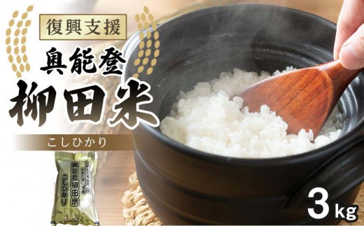 【復興支援】【令和7年度産】奥能登柳田米Ｅこしひかり 3kg