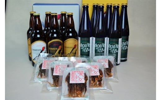 【ギフト用】奥能登ビール500ml×6本、奥能登伝説500ml×6本、おつまみ6セット