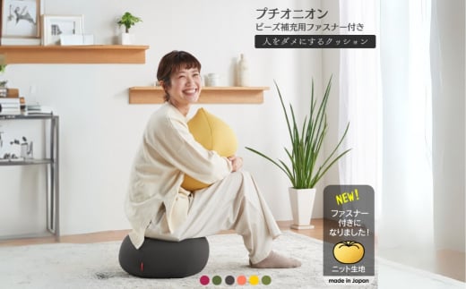 【チャコールグレー】ハナロロ ビーズクッション プチ オニオン