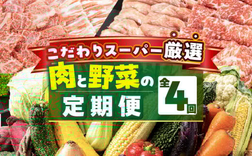 あつみの肉＆旬の野菜BOX定期便 4回お届け 定期便 4回 旬 野菜 野菜セット 詰合せ 田原市 渥美フーズ 渥美半島 焼肉 肉 牛肉 豚肉 カルビ 赤身 バラ ロース 肩ロース あつみ牛 あつみポーク