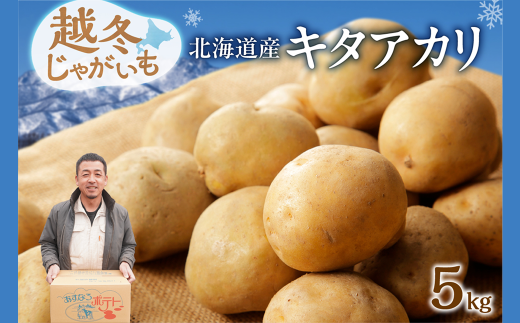 ホクホク あま~い! 低温貯蔵!北海道産 越冬じゃがいも キタアカリ 約5kg じゃがいも いも 芋 キタアカリ 産地直送 越冬 5kg_S041-0003