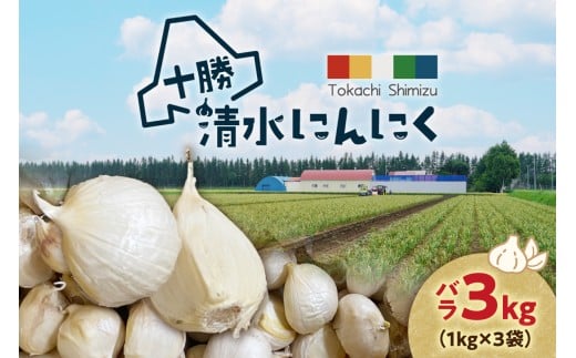 【北海道産】十勝育ちのにんにく バラ3kg にんにく ニンニク ガーリック にんにく 北海道産 にんにく_S021-0024