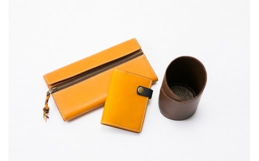 tanikoオリジナル 革3点セット（長財布・眼鏡スタンド・カードケース）Bセット《厚真町》【Taniko leather】 革 革製品 長財布 財布 メガネ メガネスタンド カード ケース ギフト 北海道 [AXAP002]