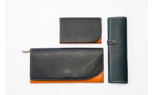 tanikoオリジナル 革3点セット（長財布・名刺入れ・ペンケース）Cセット《厚真町》【Taniko leather】 革 革製品 長財布 財布 名刺 名刺入れ ペンケース ケース ギフト 北海道 [AXAP003]