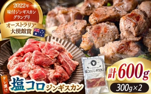 塩コロジンギスカン 計600g（300g×2パック）《厚真町》【有限会社市原精肉店】 ジンギスカン 羊肉 ラム 焼肉用 味付き 小分け 冷凍配送 北海道[AXAA001]