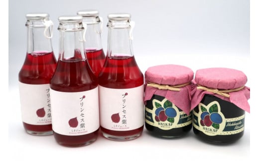 厚真のお母さん手づくりジュース（紫蘇ストレート150ml×4本）＆土居農園ハスカップジャムセット《厚真町》【手づくりグループあすなろ】 しそ 紫蘇 ジュース 手づくり ハスカップ ジャム セット 北海道 [AXAQ004]