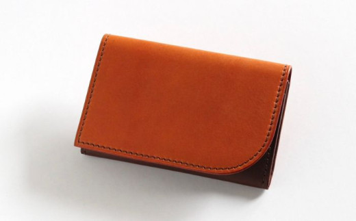 tanikoオリジナル 名刺入れ（メインカラー赤茶×サブカラー焦茶）《厚真町》【Taniko leather】 革 革製品 長財布 財布 名刺 名刺入れ ケース ギフト 北海道 [AXAP012]