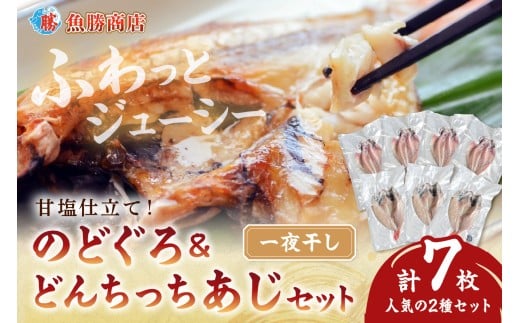 【年内配送】甘塩仕立て！のどぐろ・どんちっちあじ一夜干しセット 人気のセット 魚介類 魚貝類 アカムツ のどくろ あじ 干物 干もの 一夜干し ギフト 新鮮 厳選 海鮮 個包装 セット 詰め合わせ 【136_1993】