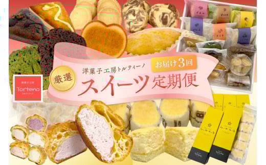 【定期便】厳選スイーツ定期便コース(3ヶ月お届け) お菓子 スイーツ デザート おやつ シュークリーム 焼菓子 チーズケーキ 定期 3回 ギフト 贈り物 【016_1417】
