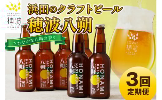 【定期便】浜田のクラフトビール 穂波八朔 6本セット（月1回×3か月） 定期便 定期 3回 酒 ビール クラフトビール ビア 地ビール セット 贈答 化粧箱 ギフト プレゼント 【139_1916】