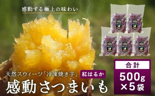 [冷凍焼芋]感動さつまいも 熟成紅はるか 500g×5パック | サツマイモ 焼き芋 紅はるか べにはるか 熟成芋 長期熟成 冷凍 スイーツ お菓子 甘い お中元 お歳暮 ギフト プレゼント 保存料不使用 鹿児島県 南大隅町 株式会社フォレスト