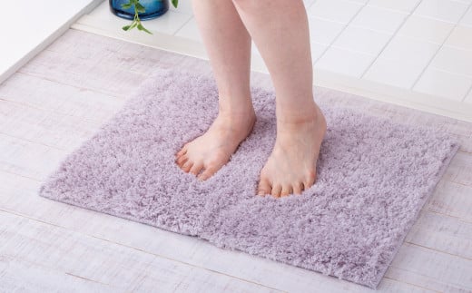 ふわふわコスモトロン吸水速乾バスマット30mmライトグレー 縦45cmX横60cm