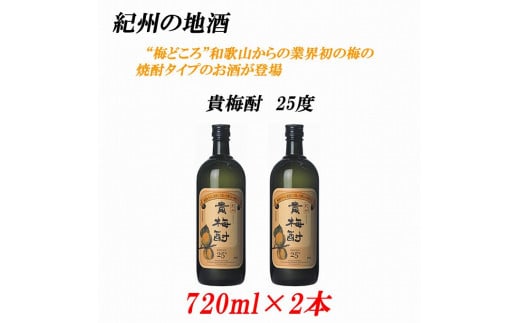 紀州の地酒 貴梅酎 きばいちゅう 25度 720ml×2本【EG09】