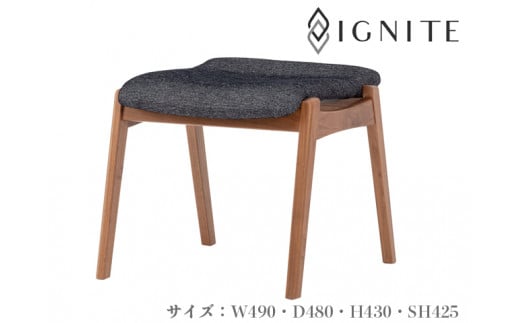 D82-01 イグナイト スツール【ウォルナット材】 （JIG-DSW192 PNW/C モノリスCN）