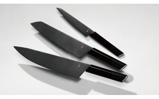 NiNJA Cool Kitchen Were 包丁3本セット(牛刀・三徳・ペティ) H50-19 オールブラックのクールな包丁(黒)[思いやり型返礼品]