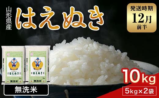 FYN1-956 【12月前半発送】令和7年産 新米 山形県産 はえぬき 10kg 2025年 お米 米 米米 ごはん ご飯 白米 国産 ブランド米 節水 時短 冷めてもおいしい お取り寄せ 食品 山形県 西川町 月山