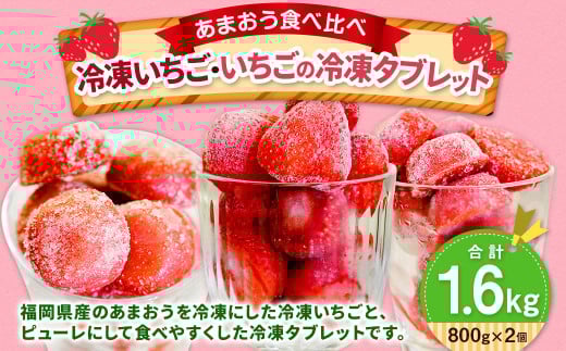 【あまおう食べ比べ】冷凍いちご 800g・いちごの冷凍タブレット 800g 冷凍フルーツ 苺 イチゴ あまおう