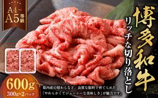【A4・A5】博多和牛 リッチな切り落とし 約300g×2 計約600g 肉 牛肉 和牛 切り落とし 切り落とし肉 牛丼 国産 福岡県 九州