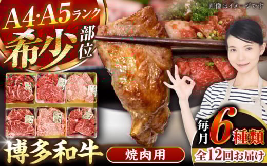 【全12回定期便】【A4〜A5ランク】博多和牛 希少部位 おまかせ 6種セット 420g(70g×6種) 《豊前市》【株式会社木村食品】 ステーキ 牛肉 国産 [VDZ055]