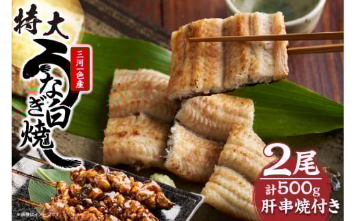 三河一色産 最高級うなぎセット 特大2尾(白焼2尾)計500g(冷蔵配送)