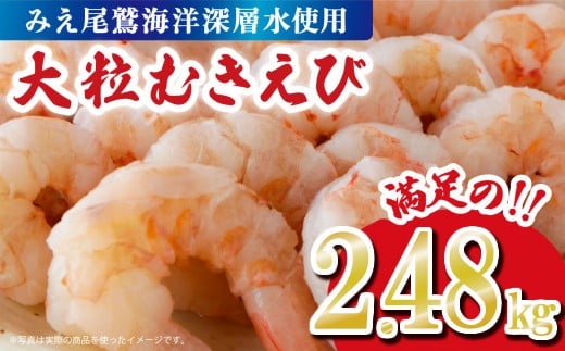 《好評につき500セット限定》むきえび2.48kg  (背ワタ処理済み)  加熱用 冷凍 バラ凍結 小分け 【海洋深層水使用】 使いやすい 大粒 5Lサイズ エビ 海老 海鮮 甲殻類 魚介類  三重県 尾鷲市  製造TY-4