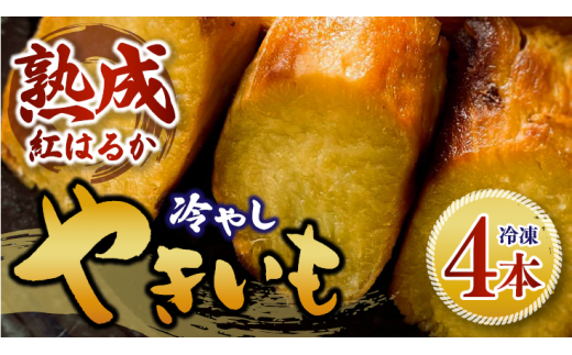 冷やし焼き芋 4本 Mサイズ 1箱 べにはるか さつまいも 焼き芋 芋 焼いも 焼芋 サツマイモ スイーツ感覚 ねっとり 甘い 熟成 冷やし やきいも しっとり 美味しい アイスクリーム 相性抜群 ギフト 贈答用 健康おやつ 石岡市 (A35-001)