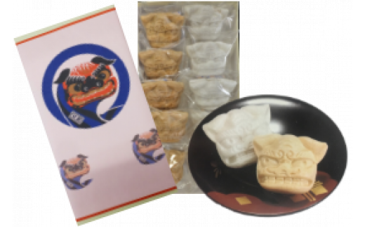 獅子最中 10個入り 粒あん & 白あん 石岡のおまつりモチーフの和菓子 最中 和菓子 スイーツ お茶請け お菓子 お茶うけ 常温保存 ギフト プレゼント 贈答用 贈答品 茨城県 石岡市 (E07-001)