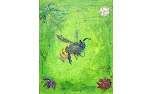 ムラナギ絵画作品No.1507『フランピトー』 一点物 アクリル原画 幻想世界 アート作品 F0キャンバス仕様 壁掛け 棚置き 可能 絵 作品 アート 芸術品 コレクション 原画 飾り インテリア 茨城県 石岡市 (F10-010)