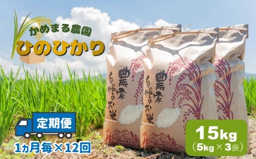 【定期便12回】 かめまる農園 「 ひのひかり 」 15kg × 12回 | 米 こめ お米 おこめ 白米 精米 ヒノヒカリ 熊本県 玉名市 定期 定期便