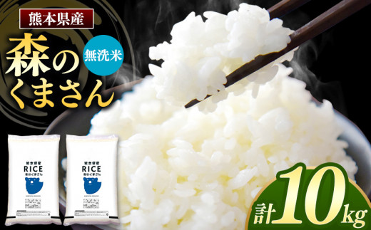 森のくまさん 無洗米 10kg 5kg×2袋 | お米 米 無洗米 10キロ 国産 国産米 熊本県 玉名市 くまもと たまな