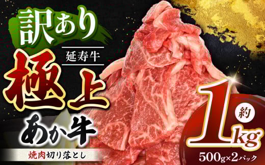 熊本県産 あか牛 「-延寿牛-」 焼肉 切り落とし 約 1kg | 肉 にく お肉 おにく 牛 牛肉 延寿牛 焼き肉 切り落し 切落し 1キロ 熊本県 玉名市
