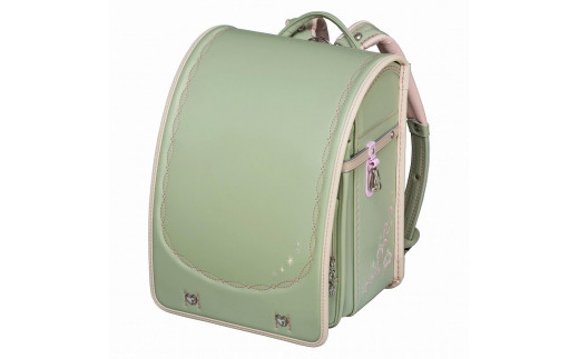 【ピスタチオグリーン×ベージュ】フィットちゃんランドセル　リトルスタープリンセス安ピカッ楽ッション