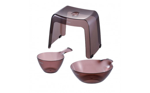 カラリお風呂セット30H【ブラウン】（浴用品：湯おけ・手おけ・腰かけ30H）