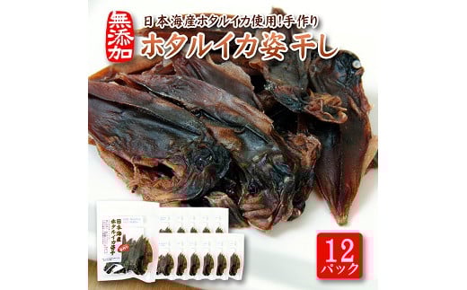 843　素材の味をまるごと堪能「ホタルイカ姿干し」10g×12パックセット