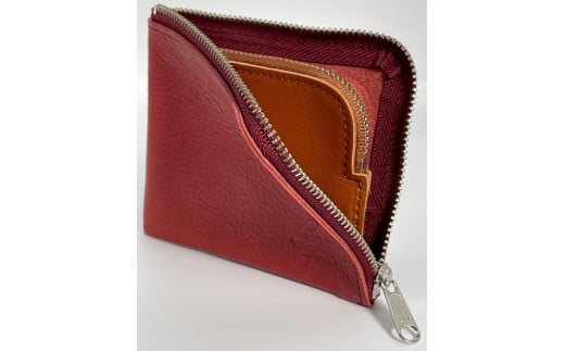 F-57　コインケース（本ヌメ革）レッド　＊「本物」の革の質感がここにあります。