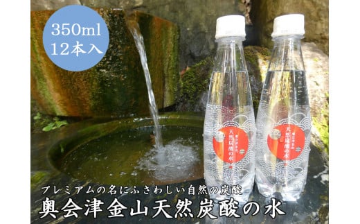 奥会津金山天然炭酸の水(350mlペットボトル)12本